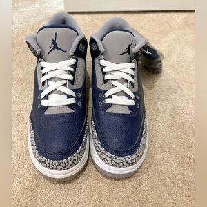 Nike Air Jordan Retro 3 GS Georgetown Navy Blue Gray 398614-401 Youth Sz 7Y NEW